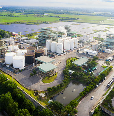 Ujęcie budynków strefy przemysłowej