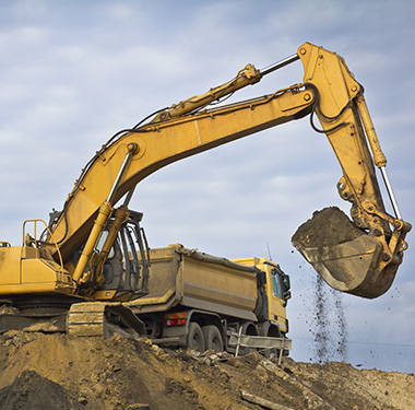 Koparka w leasingu podczas pracy